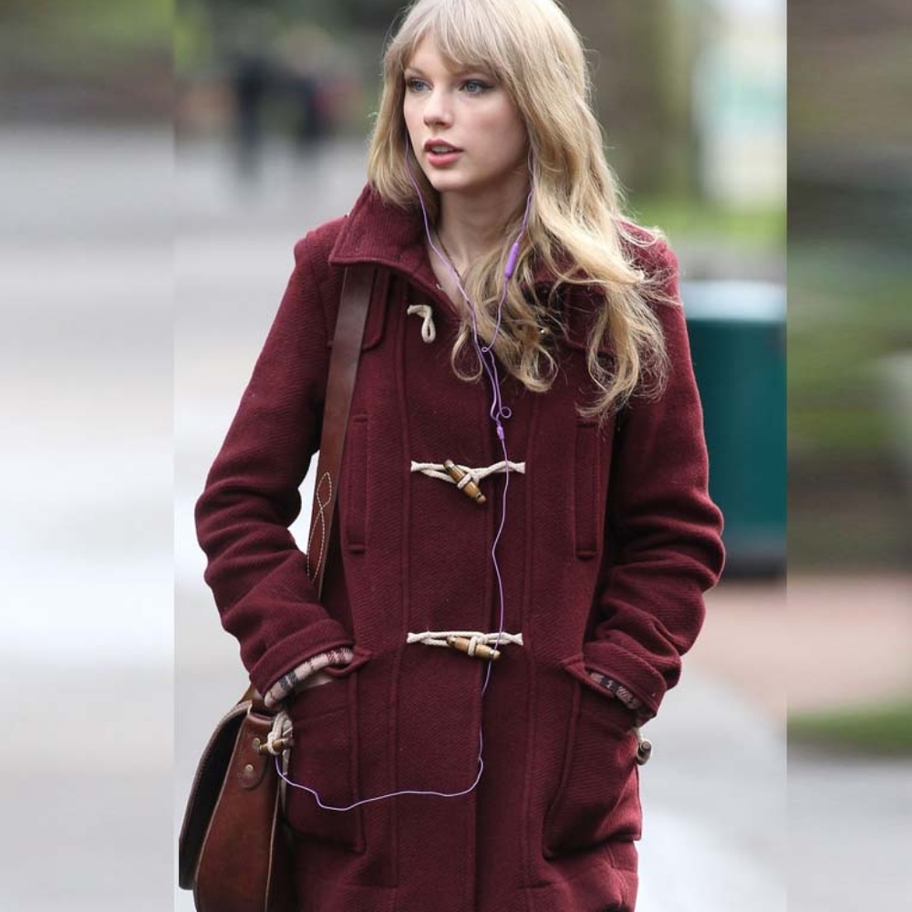 CoffeeShop Plaid Trim Wool Hooded Toggle CoatS